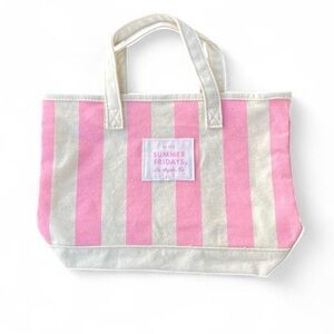 Summer Fridays Pink & White Striped Mini
Canvas Tote - Limited Edition